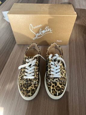 Authentic Christian Louboutin Leopard Print Low-Top Sneakers (Size 39.5/9.5)